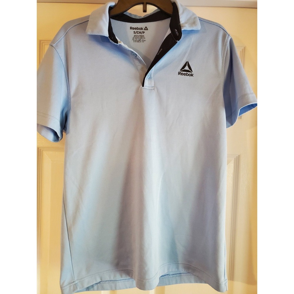 Reebok Mens Polo Performance Golf‎ Shirt, Blue, size Small Moisture wicking